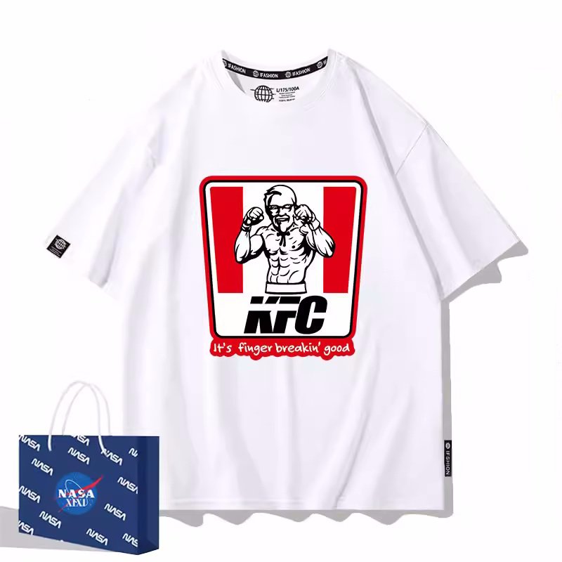 画像3: Unisex Kentucky Fried Chicken x Muscle Fighting Colonel Sanders prints T-shirt  男女兼用 ユニセックスケンタッキー×マッスルカーネル.サンダースプリント 半袖 Tシャツ (3)