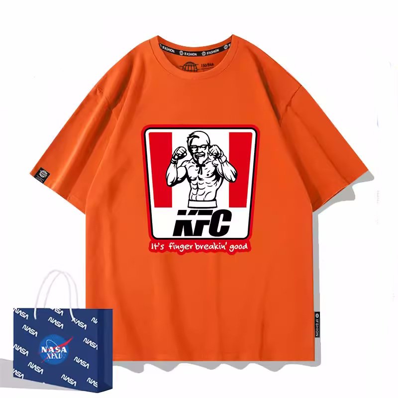 画像4: Unisex Kentucky Fried Chicken x Muscle Fighting Colonel Sanders prints T-shirt  男女兼用 ユニセックスケンタッキー×マッスルカーネル.サンダースプリント 半袖 Tシャツ (4)