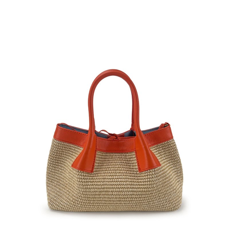 画像9: Leather-trimmed woven tote shoulder basket bag 　 レザートリミングかご籠トートショルダーバケットバッグ (9)