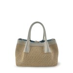 画像2: Leather-trimmed woven tote shoulder basket bag 　 レザートリミングかご籠トートショルダーバケットバッグ (2)