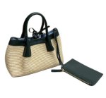 画像12: Leather-trimmed woven tote shoulder basket bag 　 レザートリミングかご籠トートショルダーバケットバッグ (12)