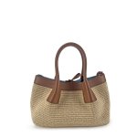 画像11: Leather-trimmed woven tote shoulder basket bag 　 レザートリミングかご籠トートショルダーバケットバッグ (11)
