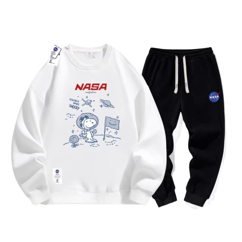 画像2: 26SS NASA x Snoopy sweat pants setup ユニセックス男女兼用 NASA × スヌーピー 宇宙飛行士 スウェット トレーナー パンツ セットアップ  (2)