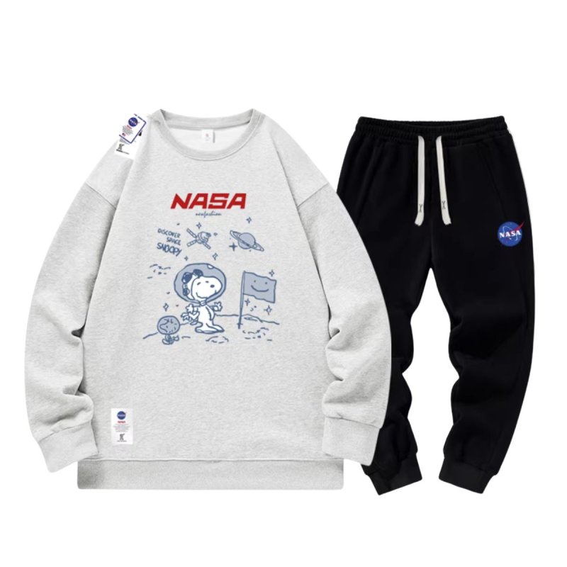 画像4: 26SS NASA x Snoopy sweat pants setup ユニセックス男女兼用 NASA × スヌーピー 宇宙飛行士 スウェット トレーナー パンツ セットアップ  (4)
