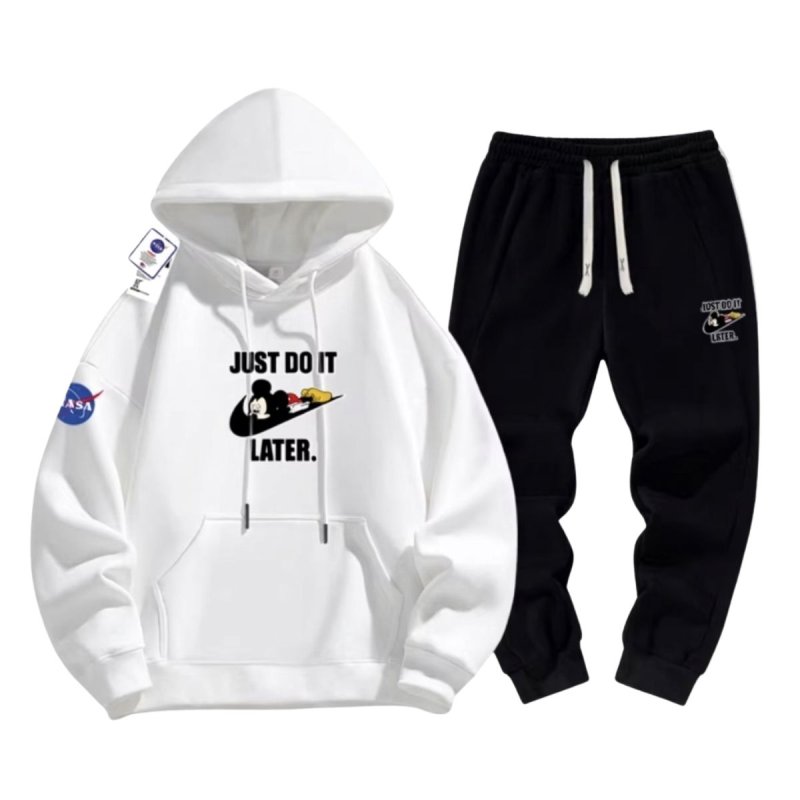 画像1: 26SS JUST DO IT LATER x Mickey sweat hoodie pants setup ユニセックス男女兼用 NASA×JUST DO IT LATER × ミッキー スウェットパーカー トレーナー パンツ セットアップ  (1)