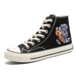 画像2: Unisex Half & Half KAWS High-top canvas  lace-up sneakers Shoes　 ユニセックス男女兼用ハーフ&ハーフカウズハイカットレースアップ キャンバススニーカーカジュアルシューズ (2)