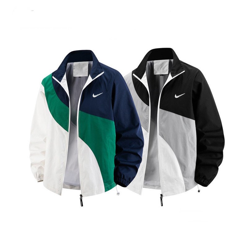 画像3: Broken Swoosh Bicolor Zip-Up Track Jacket Blouson　ユニセックス男女兼用ブロークン スウォッシュバイカラージップアップ トラックジャケットブルゾン (3)