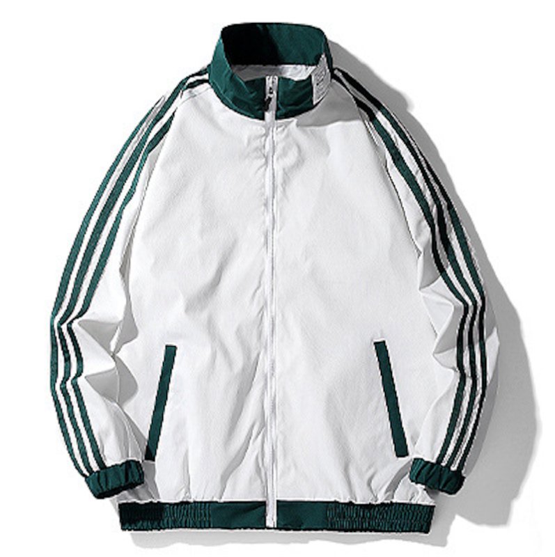 画像3: Stand Collar Zip-Up Sporty Casual Jacket Blouson　ユニセックス男女兼用スタンドカラージップアップジャケットブルゾン (3)