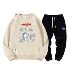 画像1: 26SS NASA x Snoopy sweat pants setup ユニセックス男女兼用 NASA × スヌーピー 宇宙飛行士 スウェット トレーナー パンツ セットアップ  (1)