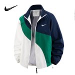 画像1: Broken Swoosh Bicolor Zip-Up Track Jacket Blouson　ユニセックス男女兼用ブロークン スウォッシュバイカラージップアップ トラックジャケットブルゾン (1)