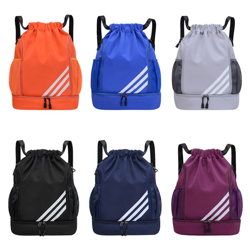 画像8: 3-Line Drawstring Large Capacity BackpackTote shoulder bag ユニセックス男女兼用 3ライン巾着ラージキャパシティーバックパックリュックトート ショルダーバッグ (8)
