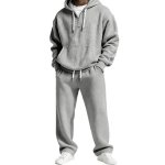 画像12: Unisex Waffle knit hooded sweatshirt & sweatpants set Jacket and Pants Set　ワッフルニット フーディスウェットシャツ＆スウェットパンツセットアップ上下  (12)