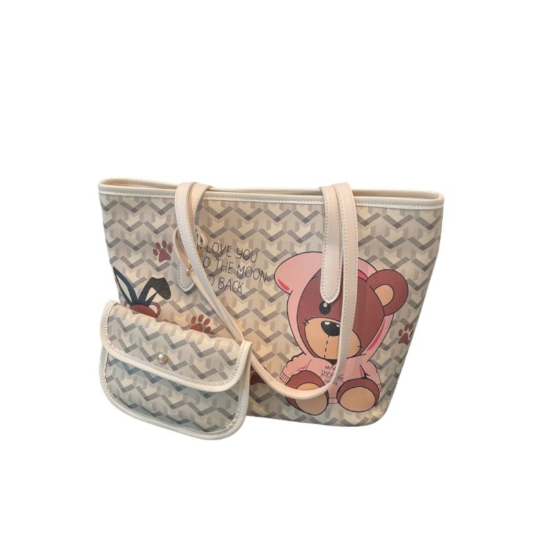 画像4: Baby Bear graffiti painting elements Cartoon graffiti shopping shoulder Tote Bag ベビーベア熊 落書き ペイントトートショルダー ショッピングバッグ (4)