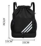 画像9: 3-Line Drawstring Large Capacity BackpackTote shoulder bag ユニセックス男女兼用 3ライン巾着ラージキャパシティーバックパックリュックトート ショルダーバッグ (9)