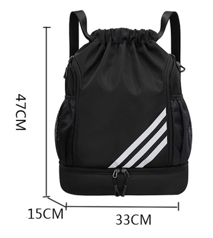 画像9: 3-Line Drawstring Large Capacity BackpackTote shoulder bag ユニセックス男女兼用 3ライン巾着ラージキャパシティーバックパックリュックトート ショルダーバッグ (9)