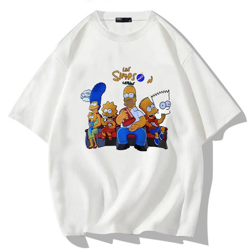 画像2: Unisex Relaxed Simpsons Family x NASA prints T-shirt  男女兼用 ユニセックスリラックスシンプソンズファミリー×ナサNASAプリント 半袖 Tシャツ (2)