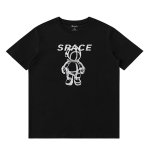 画像1: Unisex black white SPACE Astronaut Print  T-shirt  男女兼用 ユニセックススペース宇宙飛行士プリント 半袖 Tシャツ (1)