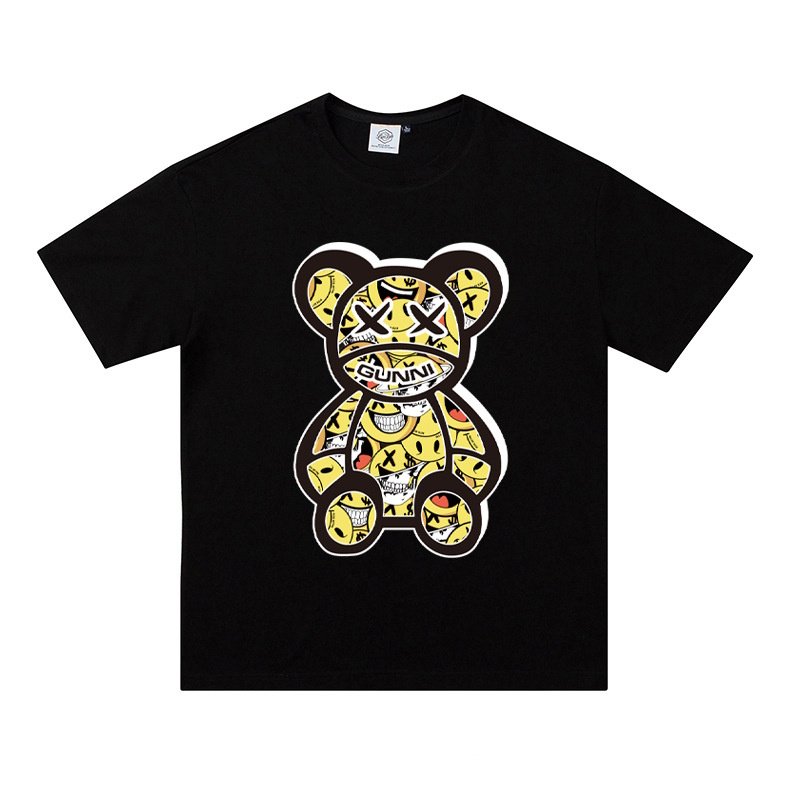 画像2: Unisex Smile kaws Bear prints T-shirt  男女兼用 ユニセックススマイルベアカウズプリント 半袖 Tシャツ (2)