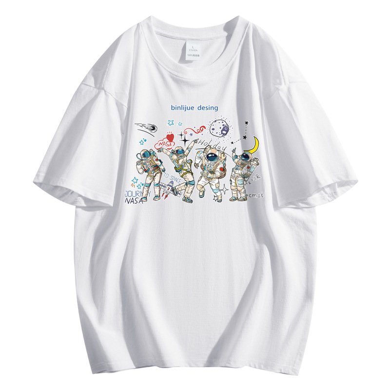 画像1: Unisex NASA x Dancing Astronauts Print  T-shirt  男女兼用 ユニセックスナサNASA×宇宙飛行士プリント 半袖 Tシャツ (1)