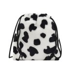 画像1: women's Faux fox fur grass drawstring bucket bag エコファー巾着トートショルダーバック バックパック (1)