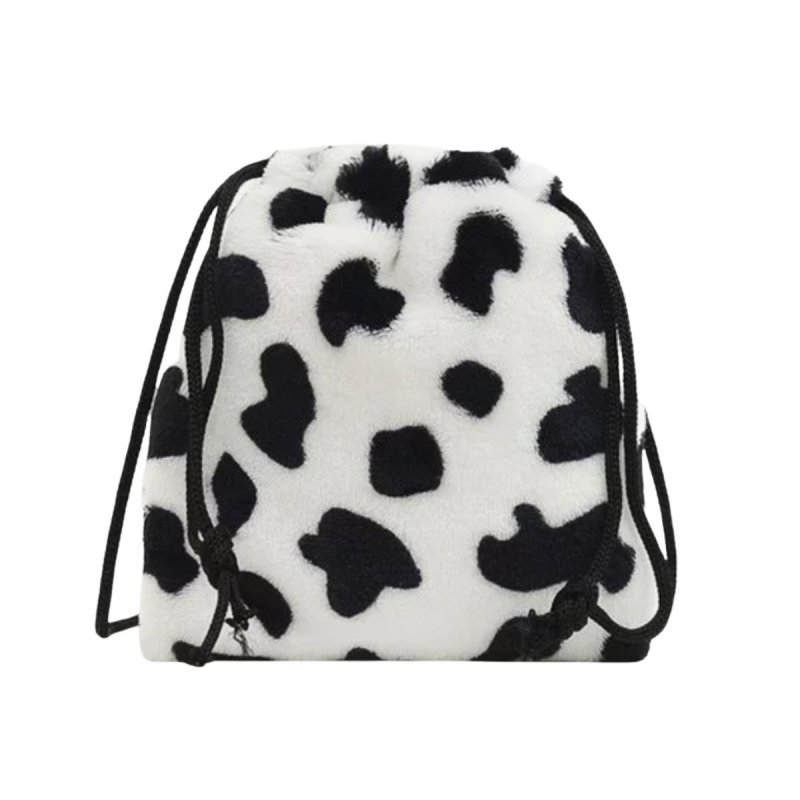 画像1: women's Faux fox fur grass drawstring bucket bag エコファー巾着トートショルダーバック バックパック (1)