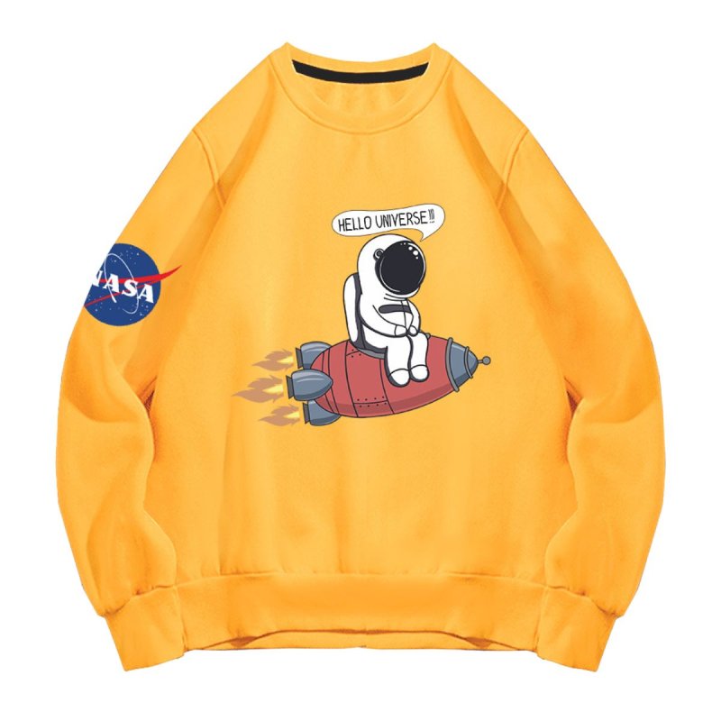 画像1: Unisex NASA x Rockets & Astronauts Print Long-Sleeve Sweatshirt   男女兼用 ユニセックスNASA×ロケット＆宇宙飛行士プリント 長袖スウェットトレーナー (1)
