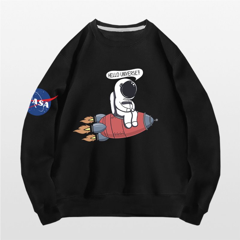 画像3: Unisex NASA x Rockets & Astronauts Print Long-Sleeve Sweatshirt   男女兼用 ユニセックスNASA×ロケット＆宇宙飛行士プリント 長袖スウェットトレーナー (3)