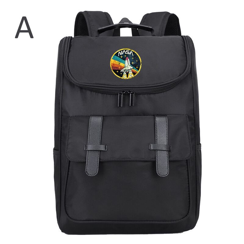 画像2: NASA x One-Point Emblem Print Backpack Tote Shoulder Bag ユニセックス男女兼用 NASAナサ×ワンポイントエンブレムプリント バックパック リュックサック トートショルダーバッグ (2)