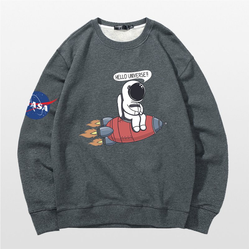画像7: Unisex NASA x Rockets & Astronauts Print Long-Sleeve Sweatshirt   男女兼用 ユニセックスNASA×ロケット＆宇宙飛行士プリント 長袖スウェットトレーナー (7)