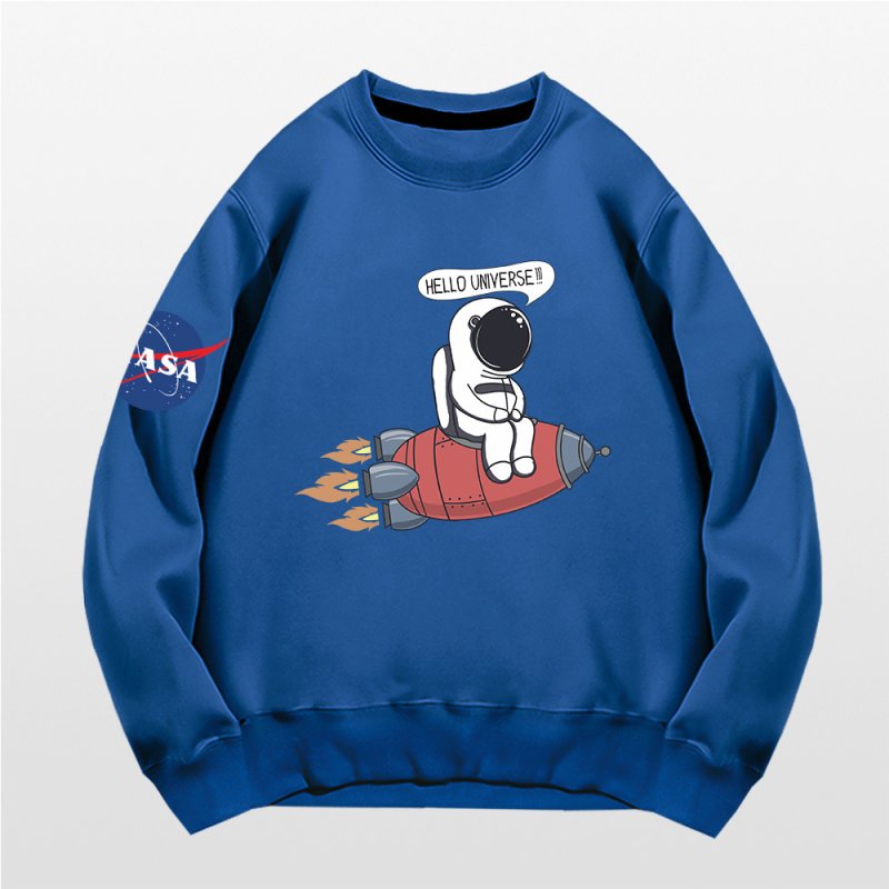 画像4: Unisex NASA x Rockets & Astronauts Print Long-Sleeve Sweatshirt   男女兼用 ユニセックスNASA×ロケット＆宇宙飛行士プリント 長袖スウェットトレーナー (4)