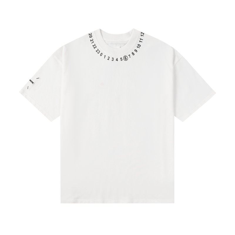 画像1: Mens 697 letters design white thin short sleeves inside T-shirt Logo T-shirts ナンバリングロゴTシャツ (1)