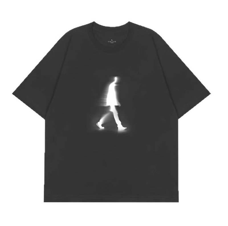 画像2: Unisex Men's Silhouette Print  T-shirt  男女兼用 ユニセックスメンズシルエットプリント 半袖 Tシャツ (2)