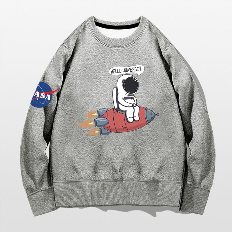 画像6: Unisex NASA x Rockets & Astronauts Print Long-Sleeve Sweatshirt   男女兼用 ユニセックスNASA×ロケット＆宇宙飛行士プリント 長袖スウェットトレーナー (6)