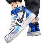 画像2:  Unisex Mens  high cut leather new collar sneakers ユニセックス メンズハイカットレザーニューカラー レースアップ スニーカー (2)