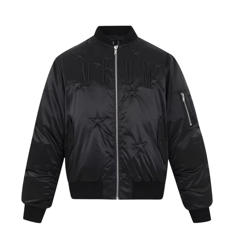 画像3: M.E.D.M MEDM BLACK Star MA-1 White Duck Down Jacket Coat ユニセックス 男女兼用 星柄 ナイロン製 MA1 ホワイトダックダウン ジャケット (3)