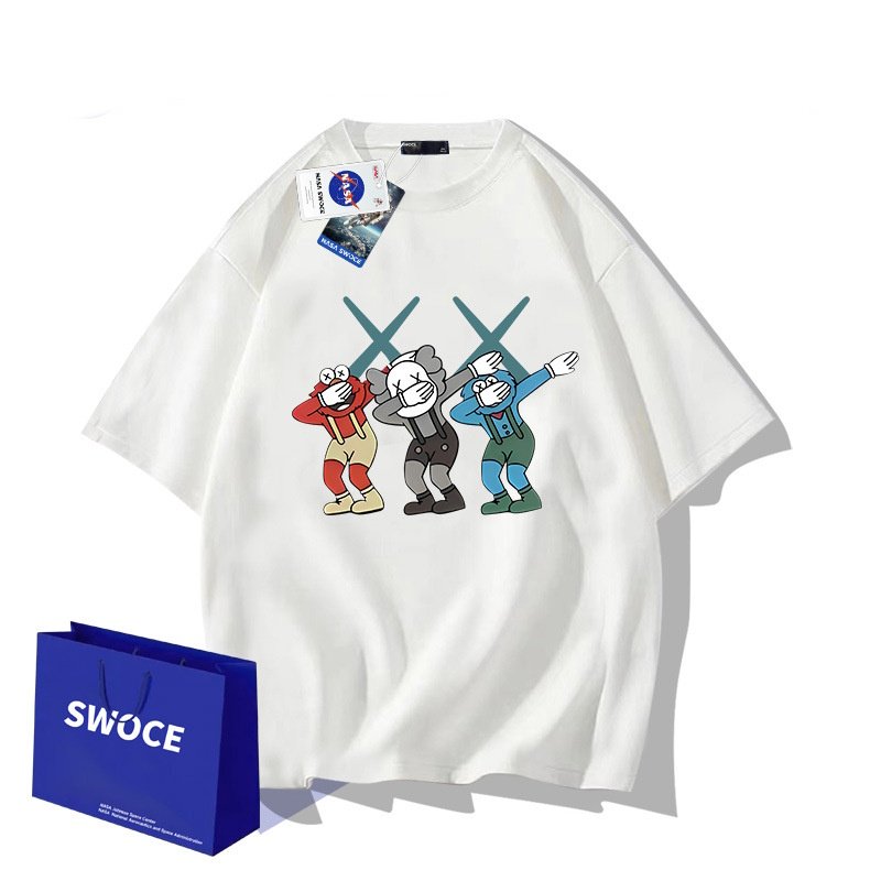 画像3: Dancing kaws x Cookie MonsterShort Sleeve T-Shirt　ユニセックス 男女兼用ダンシングカウズ×クッキーモンスタープリント半袖  Tシャツ (3)