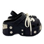 画像4: Unisex men's and women's thick-soled chunky slider back-strap sandals/slippers ユニセック男女兼用 メタル付き厚底 ゴツ底 クロック スライダーバックストラップ付サンダル スリッパ (4)