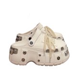 画像5: Unisex men's and women's thick-soled chunky slider back-strap sandals/slippers ユニセック男女兼用 メタル付き厚底 ゴツ底 クロック スライダーバックストラップ付サンダル スリッパ (5)