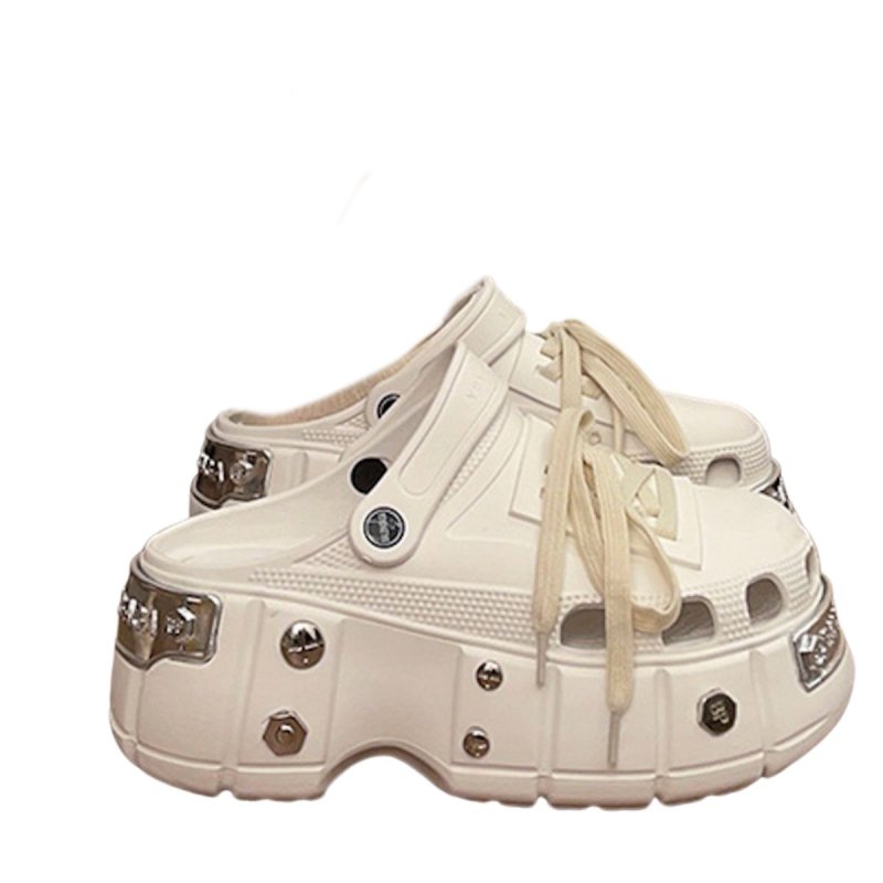 画像5: Unisex men's and women's thick-soled chunky slider back-strap sandals/slippers ユニセック男女兼用 メタル付き厚底 ゴツ底 クロック スライダーバックストラップ付サンダル スリッパ (5)