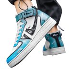 画像3:  Unisex Mens  high cut leather new collar sneakers ユニセックス メンズハイカットレザーニューカラー レースアップ スニーカー (3)