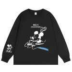画像2: Unisex Coffee Time Mickey Mouse Print Long-Sleeve T-Shirt  男女兼用 ユニセックスコーヒータイムミッキーマウスプリント長袖Tシャツ (2)