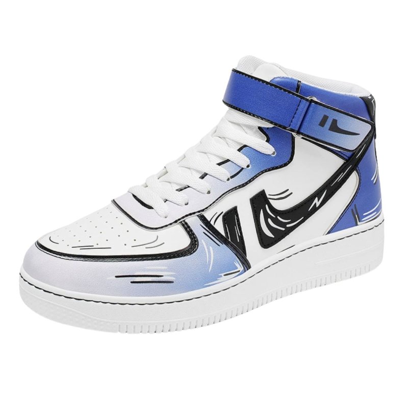 画像1:  Unisex Mens  high cut leather new collar sneakers ユニセックス メンズハイカットレザーニューカラー レースアップ スニーカー (1)