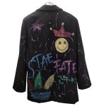 画像2: Women's Graffiti Paint Blazer Jacket 落書き グラフィック グラフィティ ペイント ラペル ブレザー ジャケット 　 (2)