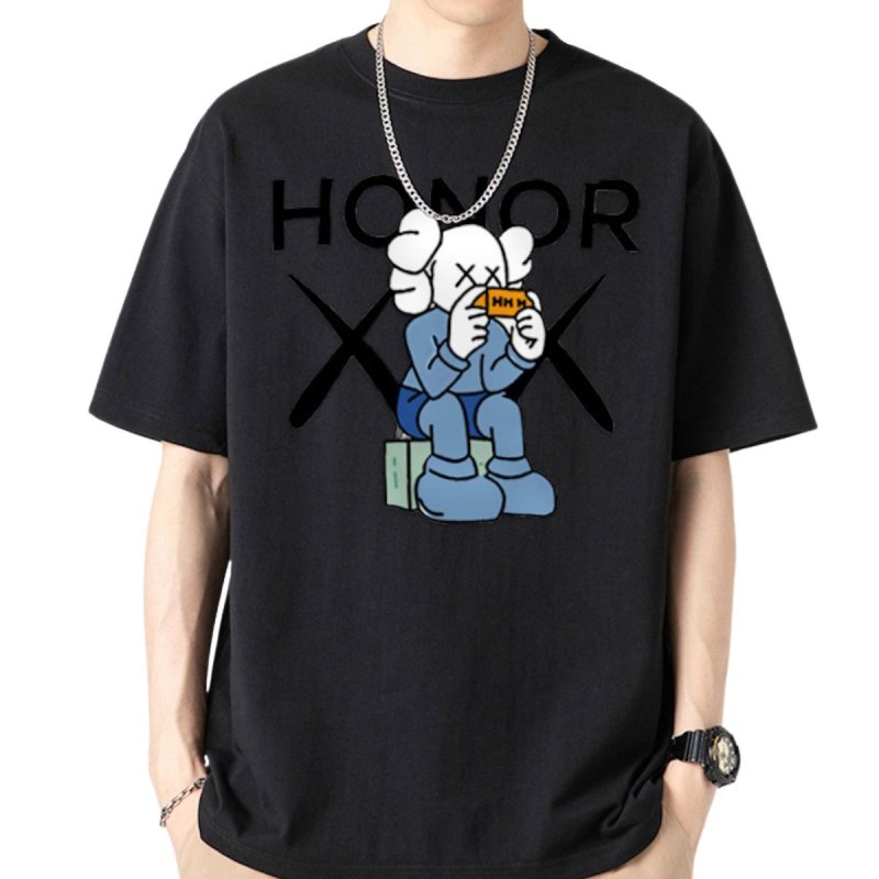 画像1: Unisex HONOR KAWS Print  T-shirt  男女兼用 ユニセックスHONOR KAWSカウズプリント 半袖 Tシャツ (1)