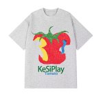 画像3: Unisex A half-eaten tomato Print  T-shirt  男女兼用 ユニセックス齧りかけのトマトプリント 半袖 Tシャツ (3)