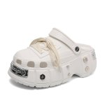 画像2: Unisex men's and women's thick-soled chunky slider back-strap sandals/slippers ユニセック男女兼用 メタル付き厚底 ゴツ底 クロック スライダーバックストラップ付サンダル スリッパ (2)