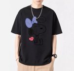 画像2: Unisex Snoopy's little sister Pink Ribbon Belle Print  T-shirt  男女兼用 ユニセックススヌーピー妹シスターベルプリント 半袖 Tシャツ (2)