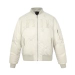 画像1: M.E.D.M MEDM BLACK Star MA-1 White Duck Down Jacket Coat ユニセックス 男女兼用 星柄 ナイロン製 MA1 ホワイトダックダウン ジャケット (1)