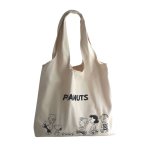 画像2: Snoopy&Woodstock & Friends Canvas Shoulder Tote Bag スヌーピー＆ウッドストック＆フレンズ キャンバスバッグ ショルダートートエコショッピングバッグ  (2)