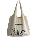 画像1: Snoopy&Woodstock & Friends Canvas Shoulder Tote Bag スヌーピー＆ウッドストック＆フレンズ キャンバスバッグ ショルダートートエコショッピングバッグ  (1)